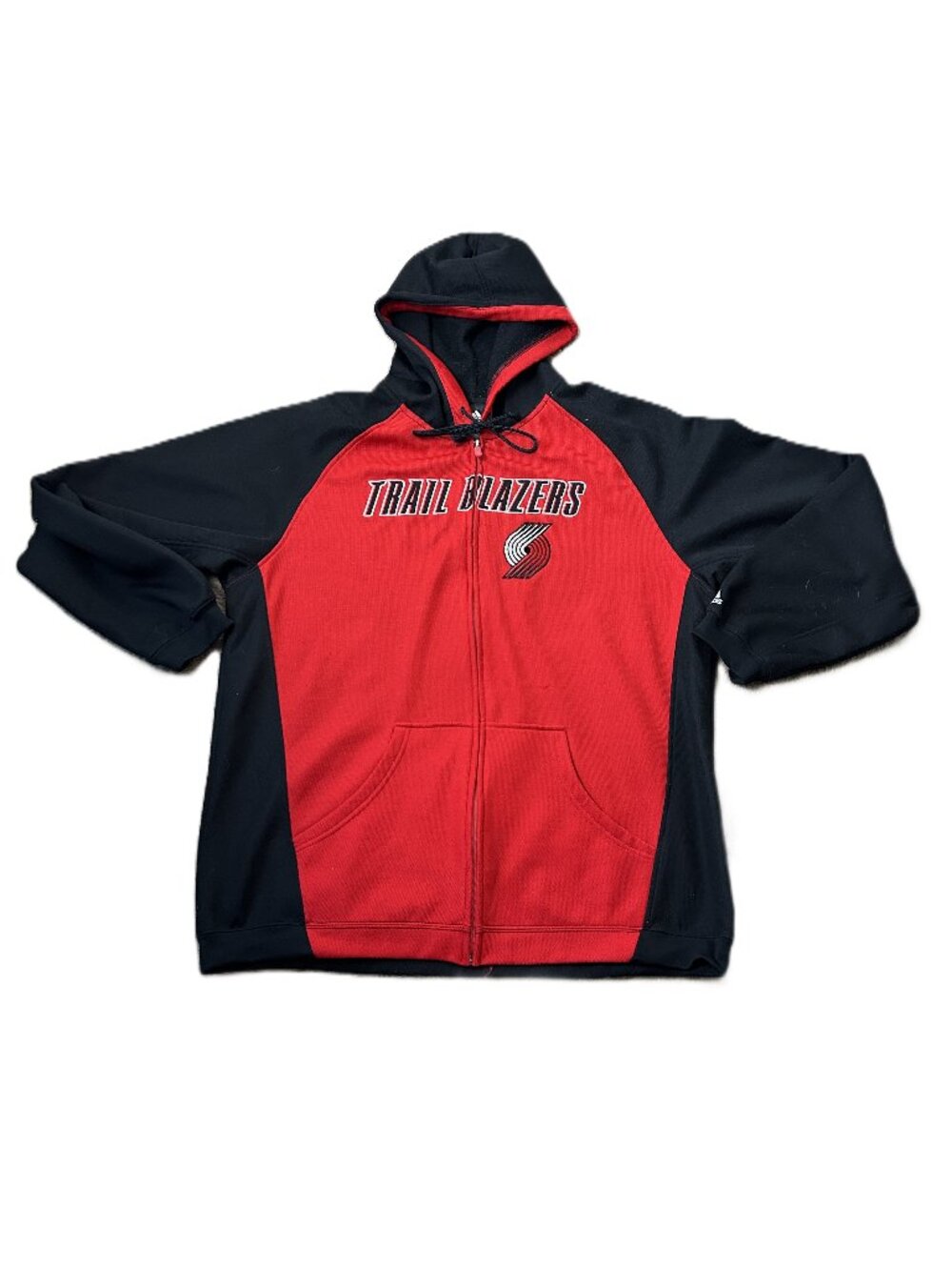 Adidas Portland Trail Blazers Full Zip Hoodie Men's L Red Black